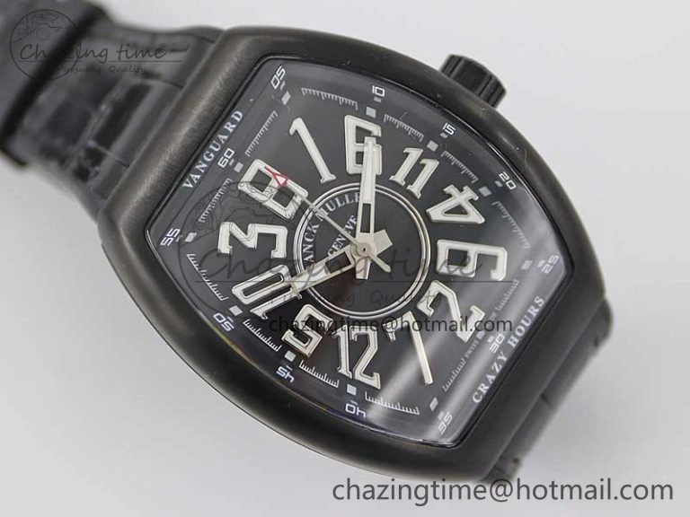 Vanguard V45 DLC ABF 1:1 Best Edition Black Textured Dial on Black Rubber Strap MIYOTA NewStyle 6527