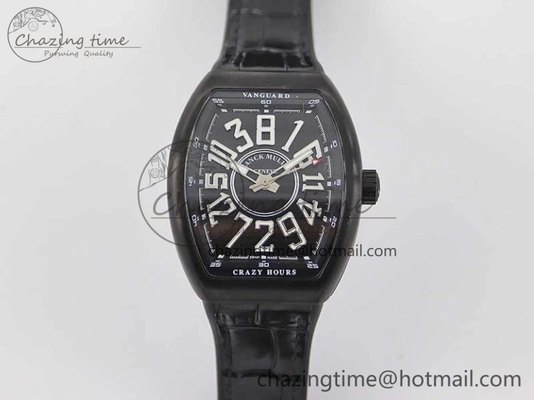 Vanguard V45 DLC ABF 1:1 Best Edition Black Textured Dial on Black Rubber Strap MIYOTA NewStyle 6527