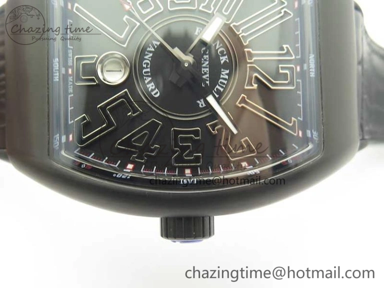 Vanguard V45 PVD Titanium TF 1:1 Best Edition Black Dial on Black Gummy Strap Black Stich A MultiPurpose 6580