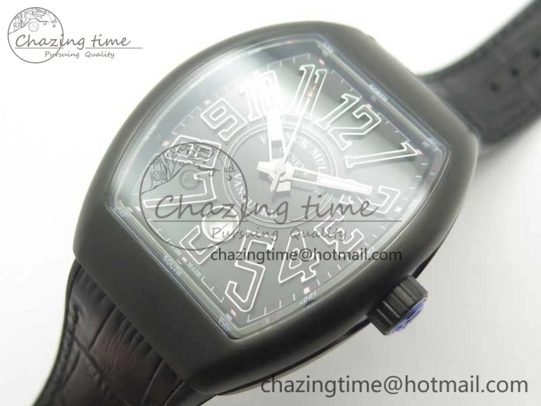 Vanguard V45 PVD Titanium TF 1:1 Best Edition Black Dial on Black Gummy Strap Black Stich A MultiPurpose 6580