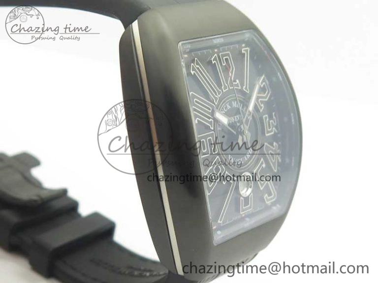 Vanguard V45 PVD Titanium TF 1:1 Best Edition Black Dial on Black Gummy Strap Black Stich A MultiPurpose 6580