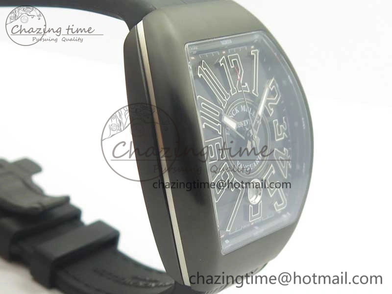 Vanguard V45 PVD Titanium TF 1:1 Best Edition Black Dial on Black Gummy Strap Black Stich A MultiPurpose 6580