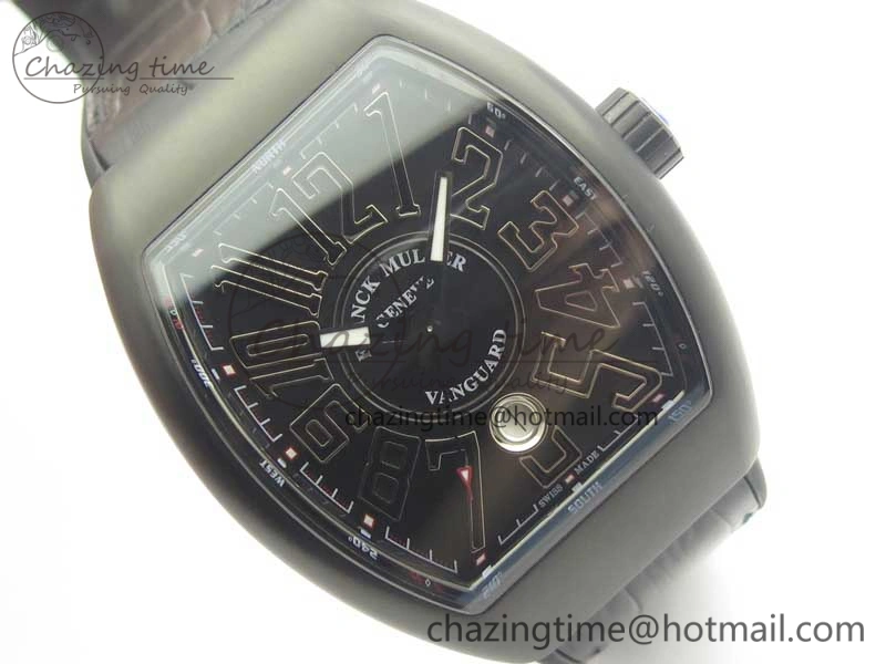 Vanguard V45 PVD Titanium TF 1:1 Best Edition Black Dial on Black Gummy Strap Black Stich A MultiPurpose 6580