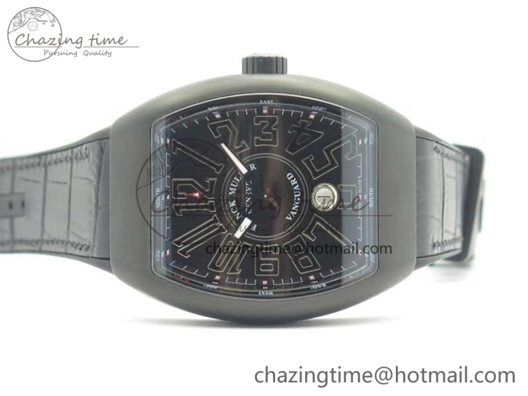 Vanguard V45 PVD Titanium TF 1:1 Best Edition Black Dial on Black Gummy Strap Black Stich A MultiPurpose 6580