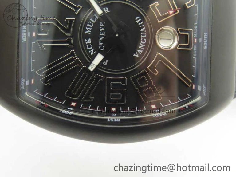 Vanguard V45 PVD Titanium TF 1:1 Best Edition Black Dial on Black Gummy Strap Black Stich A MultiPurpose 6580