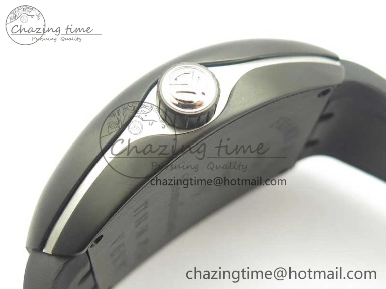 Vanguard V45 PVD Titanium TF 1:1 Best Edition Black Dial on Black Gummy Strap White Stich A ZipUp 6588
