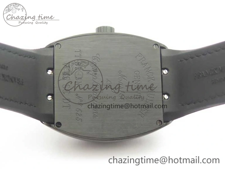 Vanguard V45 PVD Titanium TF 1:1 Best Edition Black Dial on Black Gummy Strap White Stich A ZipUp 6588