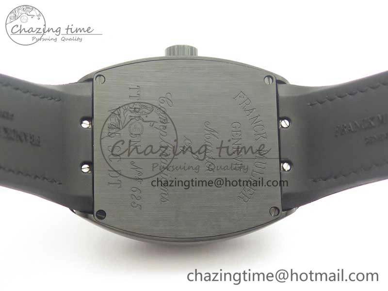 Vanguard V45 PVD Titanium TF 1:1 Best Edition Black Dial on Black Gummy Strap White Stich A ZipUp 6588
