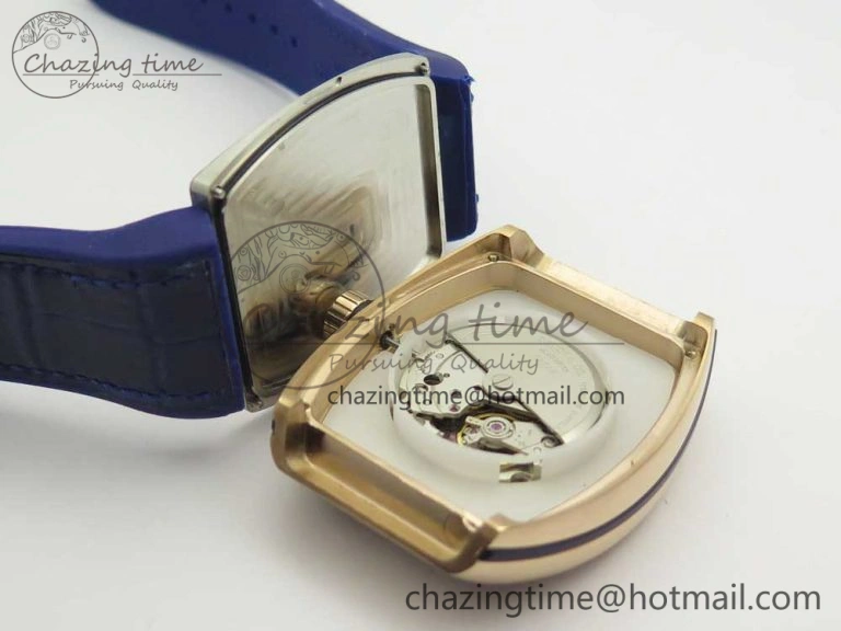 Vanguard V45 RG ABF Best Edition Blue Dial Numbers Markers on Blue Gummy Strap A Trendsetting 6572