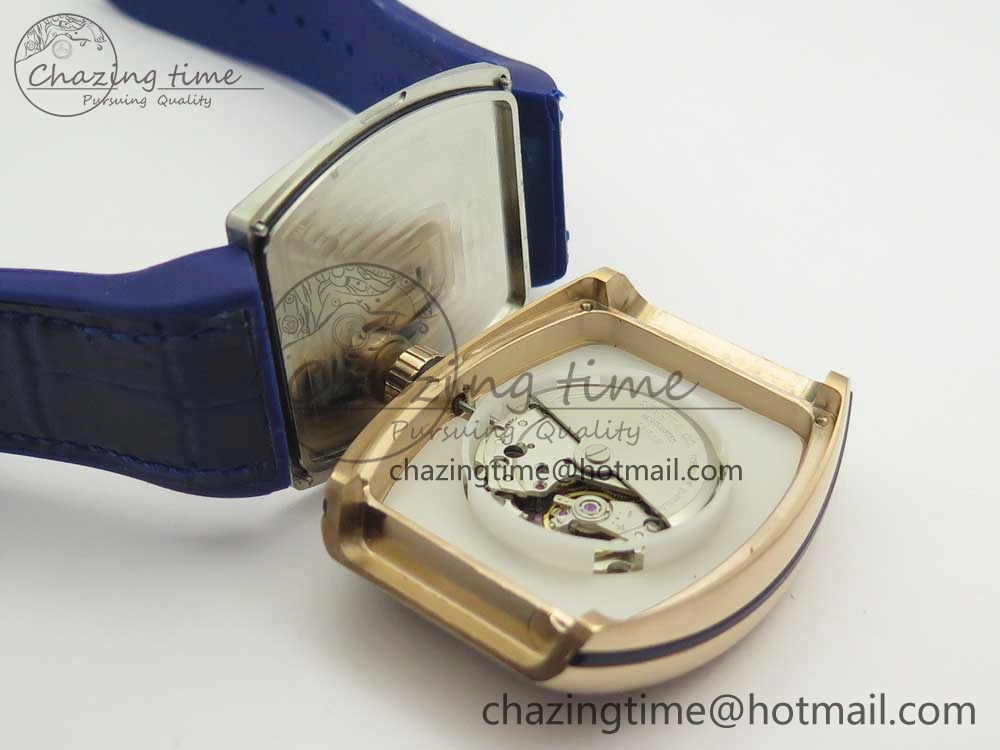 Vanguard V45 RG ABF Best Edition Blue Dial Numbers Markers on Blue Gummy Strap A Trendsetting 6572