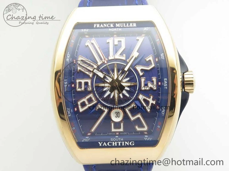 Vanguard V45 RG ABF Best Edition Blue Dial Numbers Markers on Blue Gummy Strap A Trendsetting 6572
