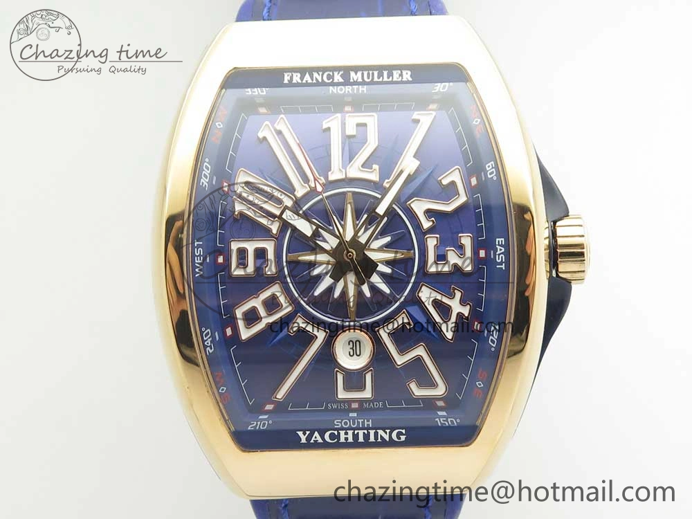 Vanguard V45 RG ABF Best Edition Blue Dial Numbers Markers on Blue Gummy Strap A Trendsetting 6572