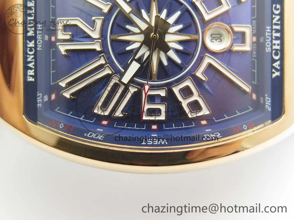 Vanguard V45 RG ABF Best Edition Blue Dial Numbers Markers on Blue Gummy Strap A Trendsetting 6572