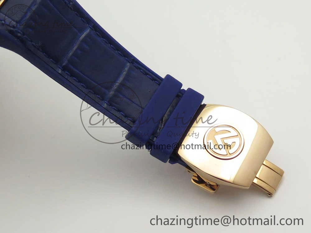Vanguard V45 RG ABF Best Edition Blue Dial Numbers Markers on Blue Gummy Strap A Trendsetting 6572