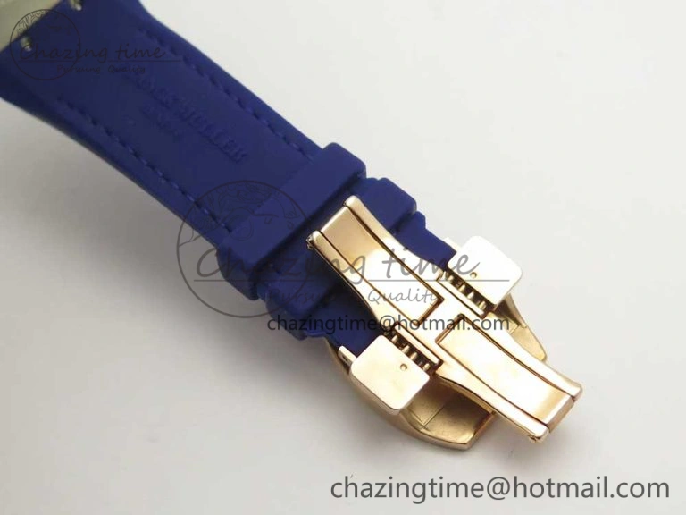 Vanguard V45 RG ABF Best Edition Blue Dial Numbers Markers on Blue Gummy Strap A Trendsetting 6572
