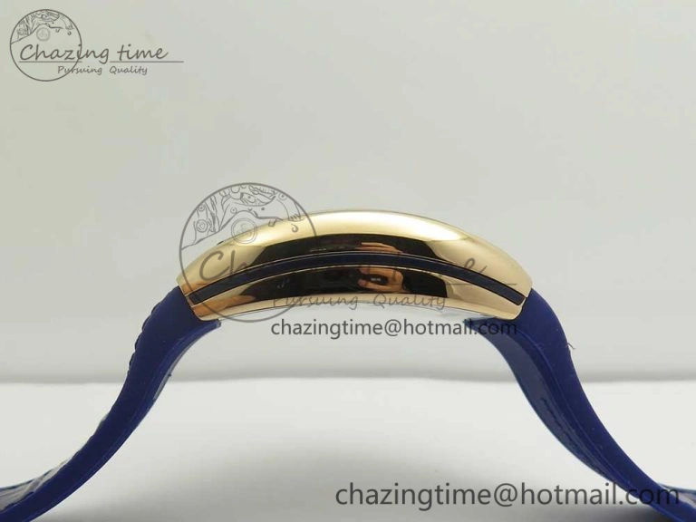 Vanguard V45 RG ABF Best Edition Blue Dial Numbers Markers on Blue Gummy Strap A Trendsetting 6572