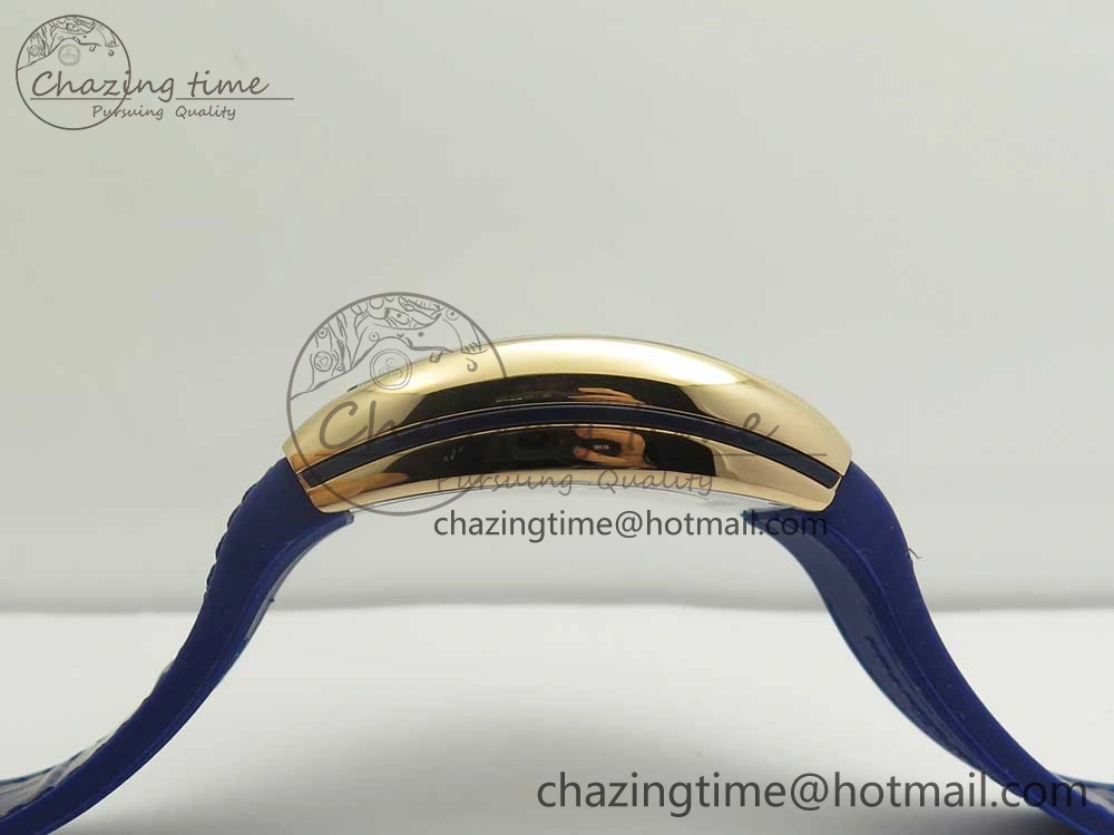Vanguard V45 RG ABF Best Edition Blue Dial Numbers Markers on Blue Gummy Strap A Trendsetting 6572
