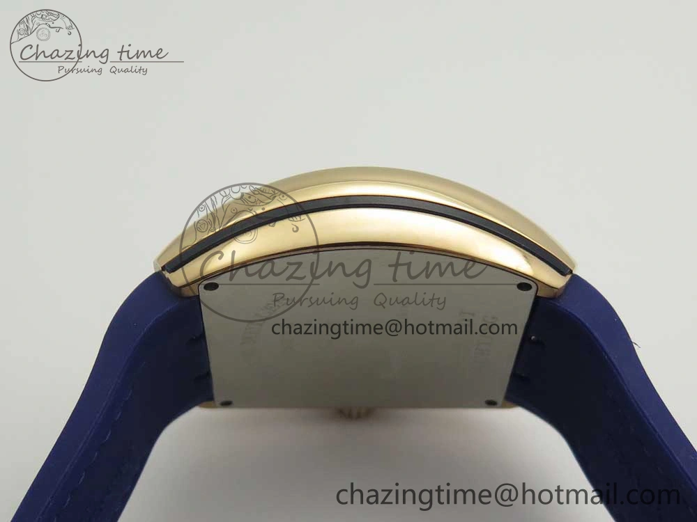 Vanguard V45 RG ABF Best Edition Blue Dial Numbers Markers on Blue Gummy Strap A Trendsetting 6572