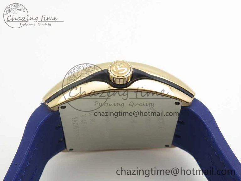 Vanguard V45 RG ABF Best Edition Blue Dial Numbers Markers on Blue Gummy Strap A Trendsetting 6572