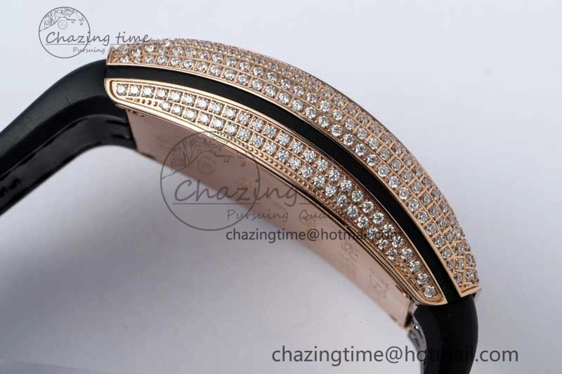 Vanguard V45 RG ABF Best Edition Full Diamonds Dial on Black Leather Strap A Contemporary 6526