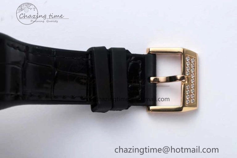 Vanguard V45 RG ABF Best Edition Full Diamonds Dial on Black Leather Strap A Contemporary 6526