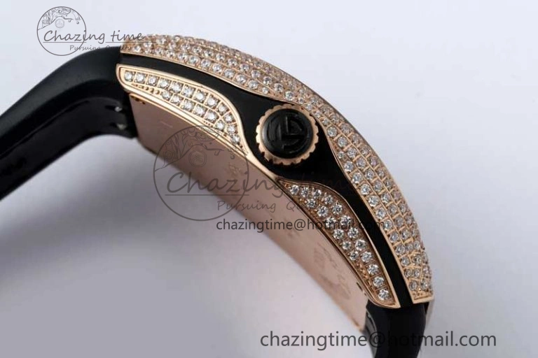 Vanguard V45 RG ABF Best Edition Full Diamonds Dial on Black Leather Strap A Contemporary 6526