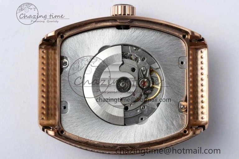 Original Vanguard V45 RG ABF Best Edition Full Diamonds Dial on White Leather Strap A 6519