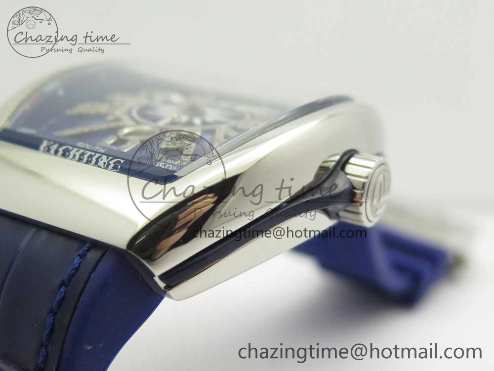 Affordable Vanguard V45 SS ABF Best Edition Blue Dial Diamonds Markers on Blue Gummy Strap A 6567