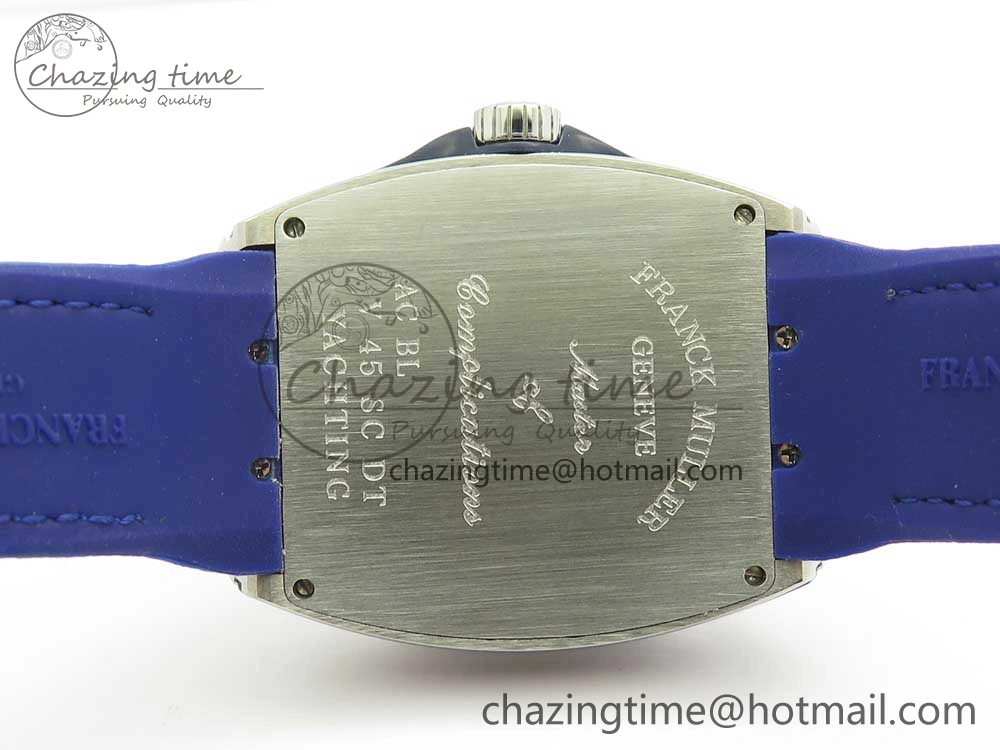 Affordable Vanguard V45 SS ABF Best Edition Blue Dial Diamonds Markers on Blue Gummy Strap A 6567