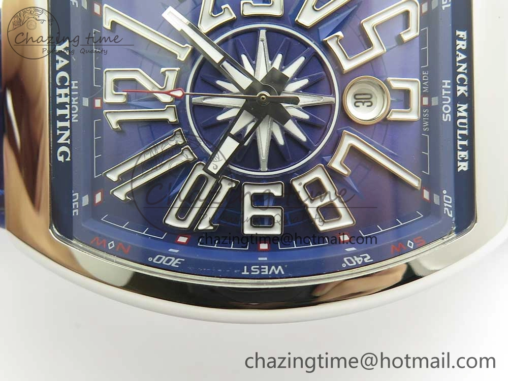 FreshLook Vanguard V45 SS ABF Best Edition Blue Dial Numbers Markers on Blue Gummy Strap A 6566