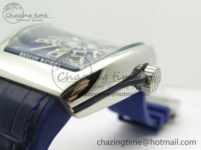 FreshLook Vanguard V45 SS ABF Best Edition Blue Dial Numbers Markers on Blue Gummy Strap A 6566