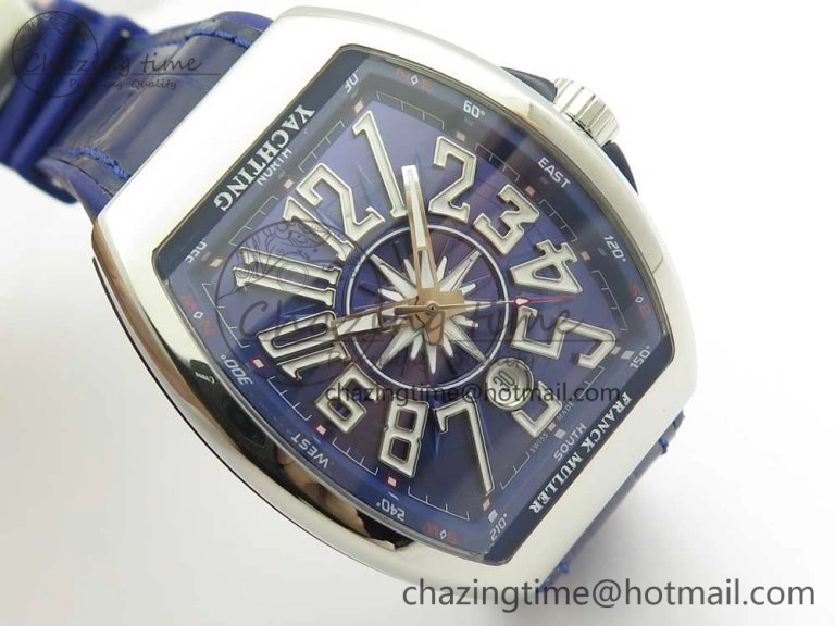 FreshLook Vanguard V45 SS ABF Best Edition Blue Dial Numbers Markers on Blue Gummy Strap A 6566
