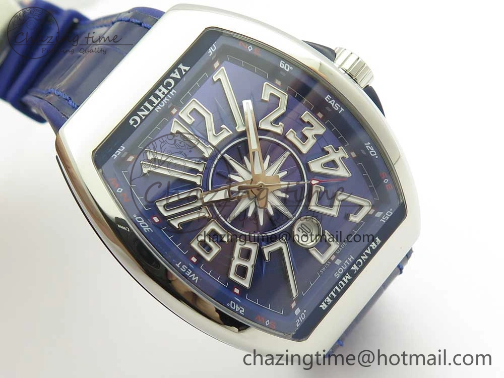 FreshLook Vanguard V45 SS ABF Best Edition Blue Dial Numbers Markers on Blue Gummy Strap A 6566