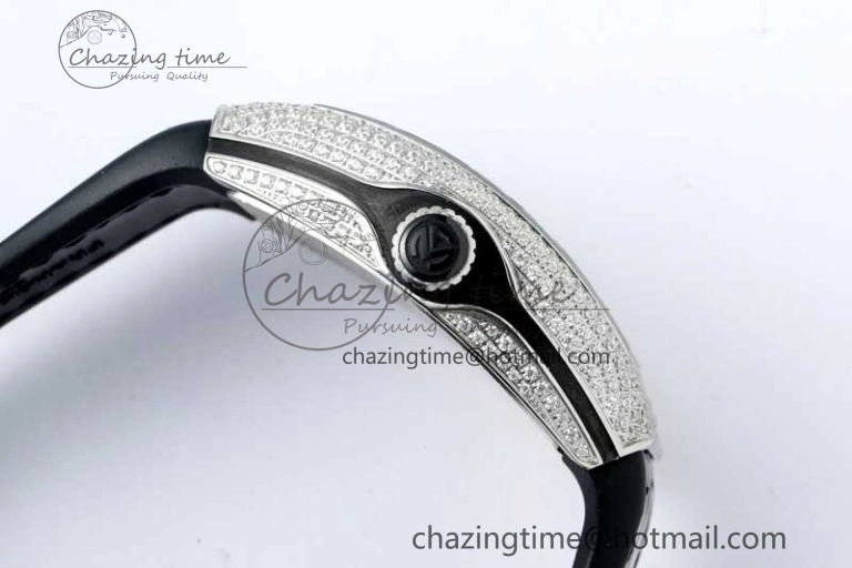 Vanguard V45 SS ABF Best Edition Full Diamonds Dial on Black Leather Strap A SunProtective 6521