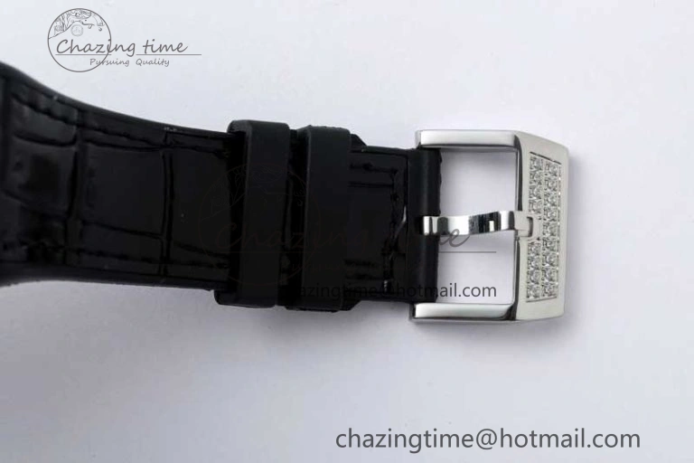 Vanguard V45 SS ABF Best Edition Full Diamonds Dial on Black Leather Strap A SunProtective 6521