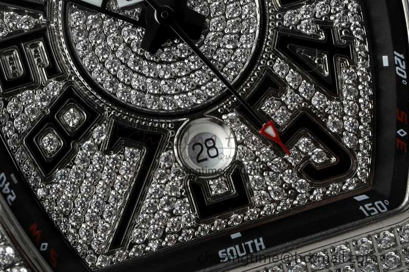 Vanguard V45 SS ABF Best Edition Full Diamonds Dial on Black Leather Strap A SunProtective 6521