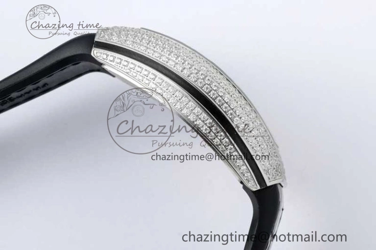Vanguard V45 SS ABF Best Edition Full Diamonds Dial on Black Leather Strap A SunProtective 6521