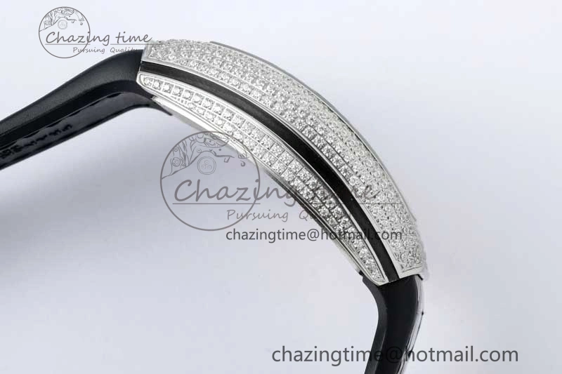 Vanguard V45 SS ABF Best Edition Full Diamonds Dial on Black Leather Strap A SunProtective 6521