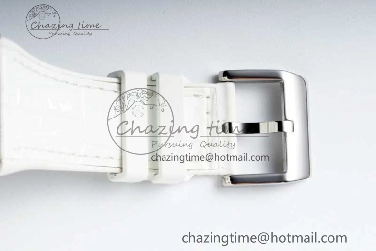 Vanguard V45 SS ABF Best Edition Full Diamonds Dial on White Leather Strap A WeatherProof 6525