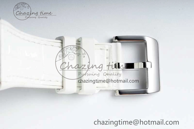 Vanguard V45 SS ABF Best Edition Full Diamonds Dial on White Leather Strap A WeatherProof 6525