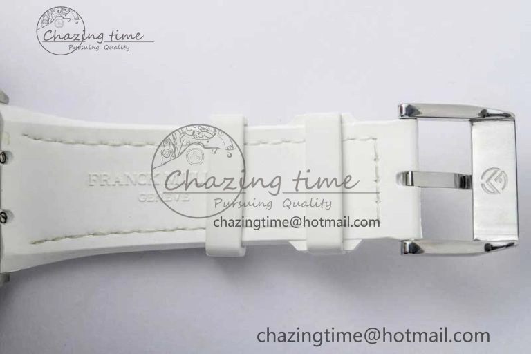 Vanguard V45 SS ABF Best Edition Full Diamonds Dial on White Leather Strap A WeatherProof 6525