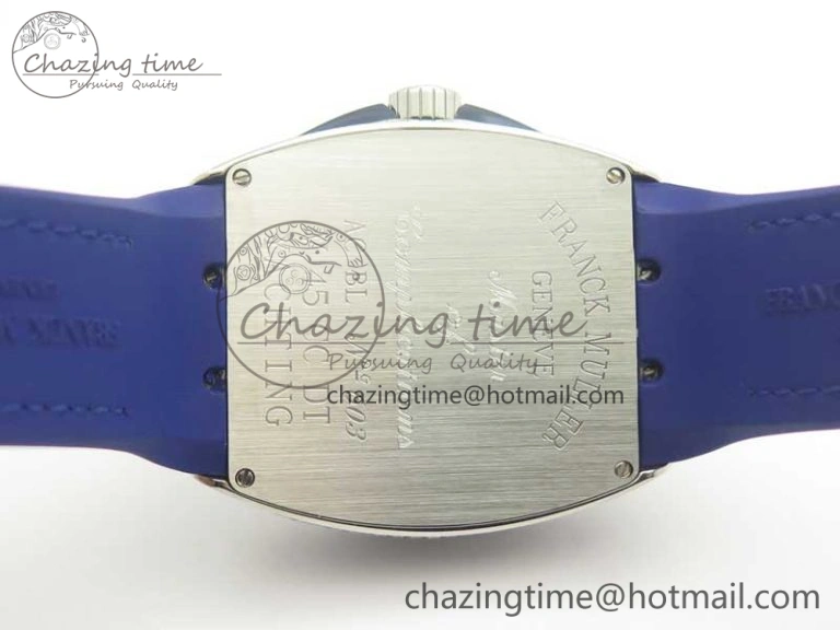 TimelessDesign Vanguard V45 SS Full Diamonds ABF Best Edition Blue Textured Dial Diamonds Markers on Blue Gummy Strap A 6571