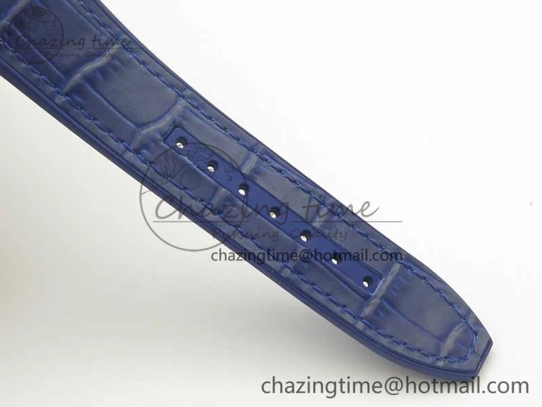 TimelessDesign Vanguard V45 SS Full Diamonds ABF Best Edition Blue Textured Dial Diamonds Markers on Blue Gummy Strap A 6571