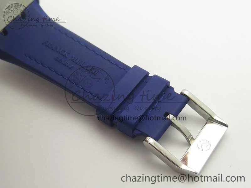 TimelessDesign Vanguard V45 SS Full Diamonds ABF Best Edition Blue Textured Dial Diamonds Markers on Blue Gummy Strap A 6571
