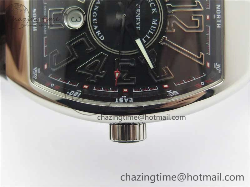 QuickDry Vanguard V45 SS ZF Best Edition Black Textured Dial on Black Rubber Strap MIYOTA 6563