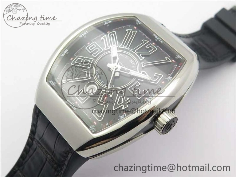 QuickDry Vanguard V45 SS ZF Best Edition Black Textured Dial on Black Rubber Strap MIYOTA 6563