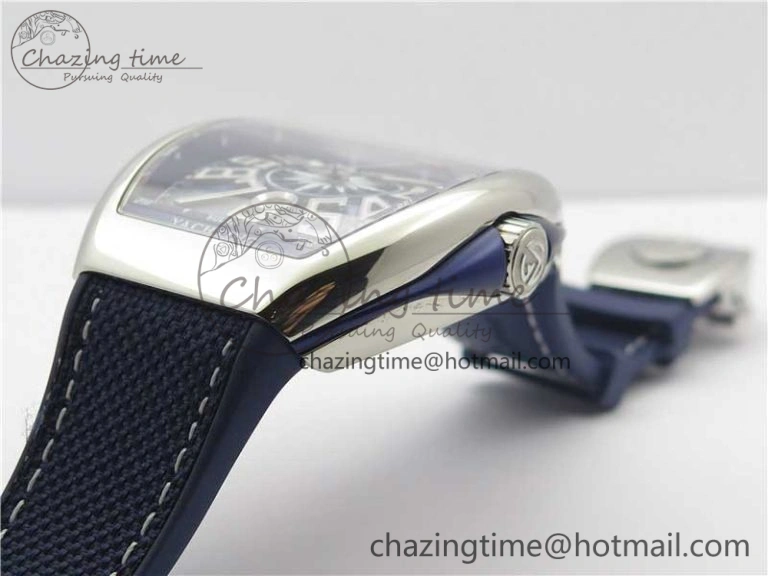 SportInspired Vanguard V45 SS ZF Best Edition Blue Textured Dial on Blue Rubber Strap MIYOTA 6564
