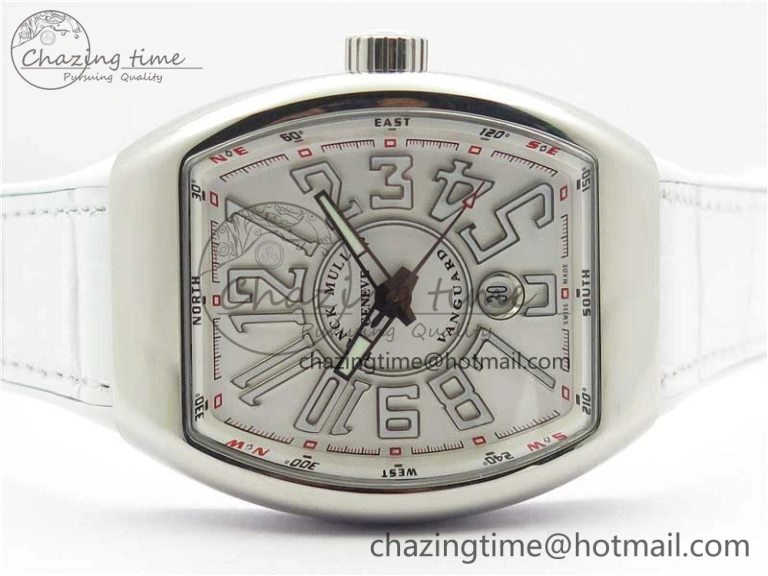 Sophisticated Vanguard V45 SS ZF Best Edition White Textured Dial on White Rubber Strap MIYOTA 6557