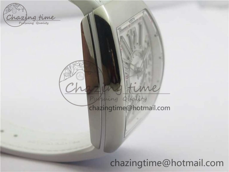 Sophisticated Vanguard V45 SS ZF Best Edition White Textured Dial on White Rubber Strap MIYOTA 6557