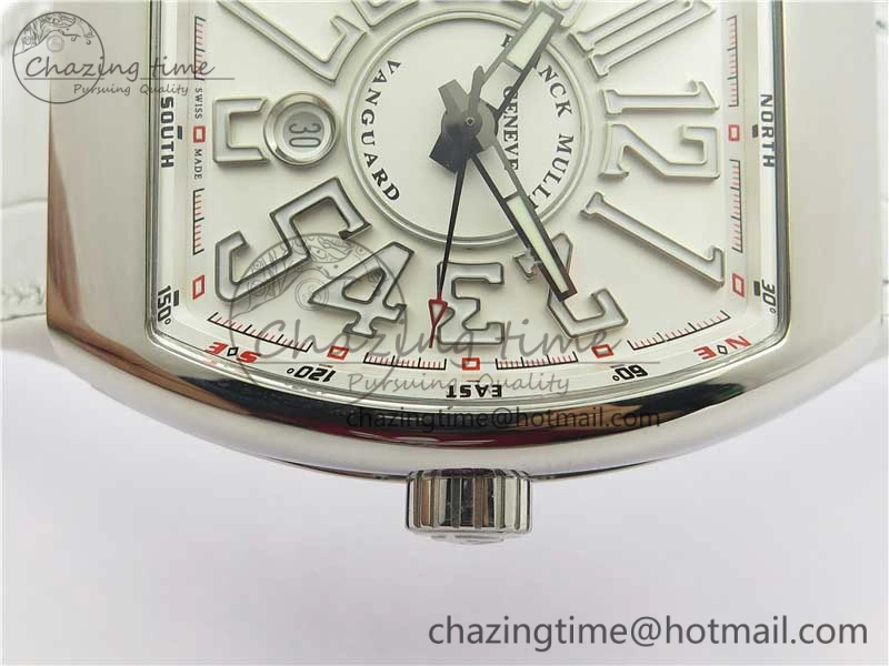 Sophisticated Vanguard V45 SS ZF Best Edition White Textured Dial on White Rubber Strap MIYOTA 6557